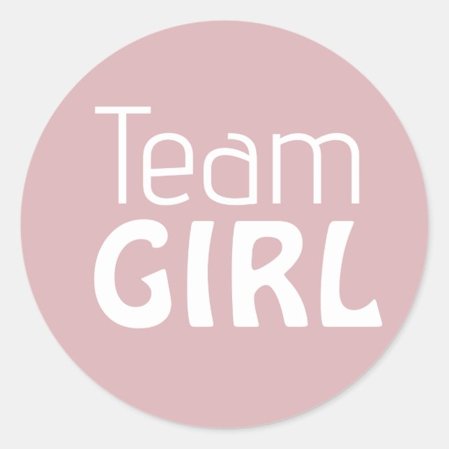 Gender Reveal Baby Shower - Team Pink Girl Runder Aufkleber (Vorderseite)