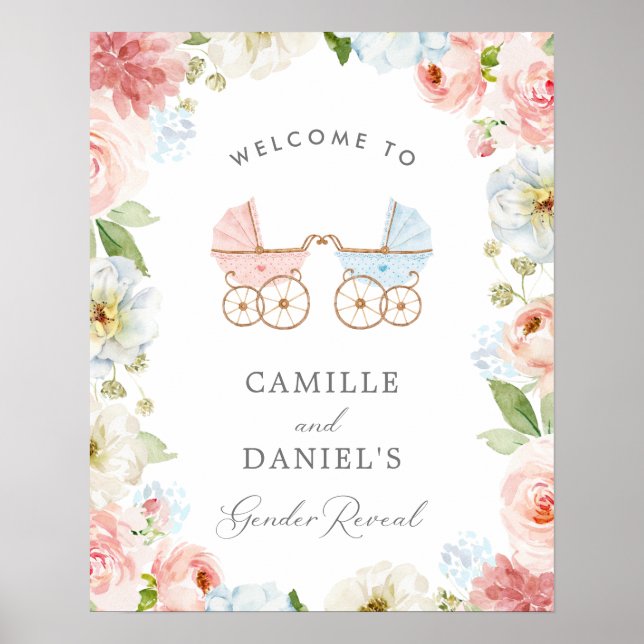 Gender Reveal Baby Shower Welcome Poster (Vorne)