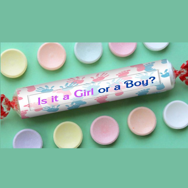 Gender Reveal Baby Smartie Candy Wrappers Labels Etiketten (Gender reveal, Baby Shower Smartie Candy Wrapper Label)