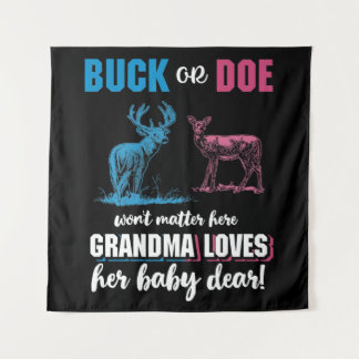 Gender Reveal Buck oder Doe Party Oma Wandteppich