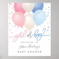 Gender Reveal Dusche Rosa Blau Begrüßungspult