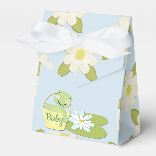 Gender Reveal Duwer Fevor Box W/Baby Frog Geschenkschachtel (Vorderseite)