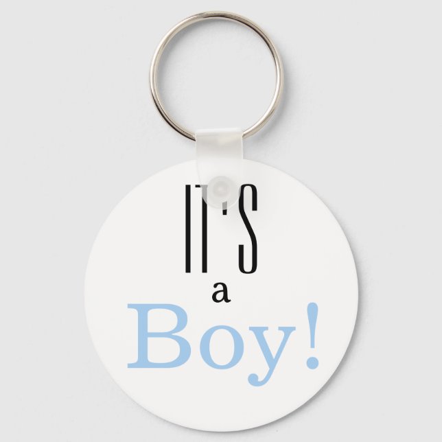 Gender Reveal Es ist ein Junge! Babyparty Schlüsselanhänger (Vorderseite)