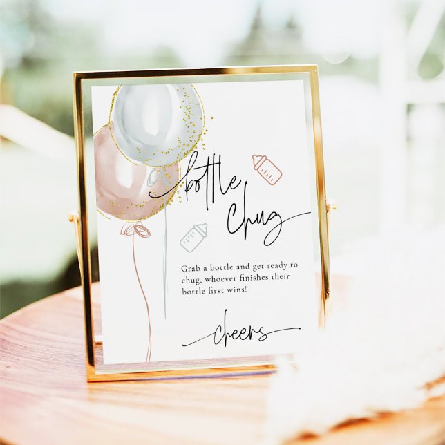 Gender Reveal Flasche Umarmung Beer Baby Shower Ga Poster (Von Creator hochgeladen)
