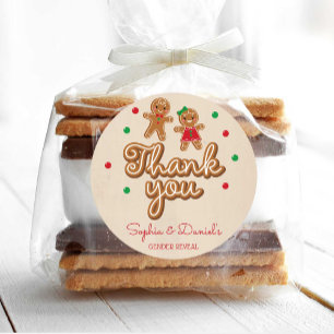 Gender Reveal Gefälligkeitskleber - Lebkuchen Runder Aufkleber
