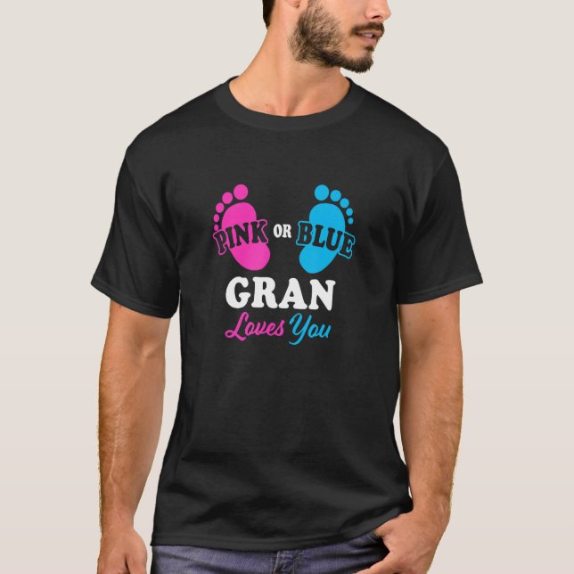 Gender Reveal Gran Baby Shower Oma T-Shirt (Vorderseite)