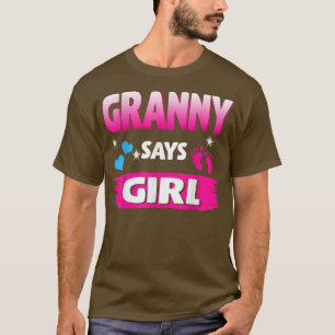 Gender Reveal Granny sagt Mädchen Matching Family T-Shirt