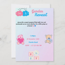 Gender reveal invitation  einladung