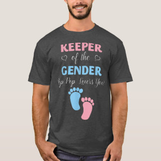 Gender Reveal Keeper of Gender Pop Pop Lieben Y T-Shirt
