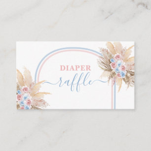 Gender Reveal Pampas Grass Diaper Raffle Card Begleitkarte