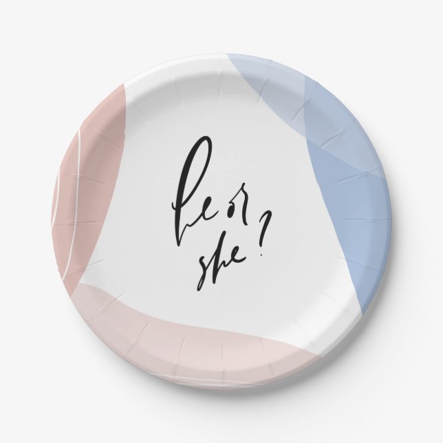 Gender Reveal Party Decoration Pappteller (Vorderseite)