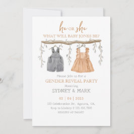 Gender reveal Party, Gender Reveal, He or She Einladung
