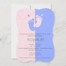 Gender Reveal Pink Girl Blue Baby Boy Einladung