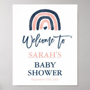 Gender Reveal Rainbow Baby Begrüßungszeichen Poster