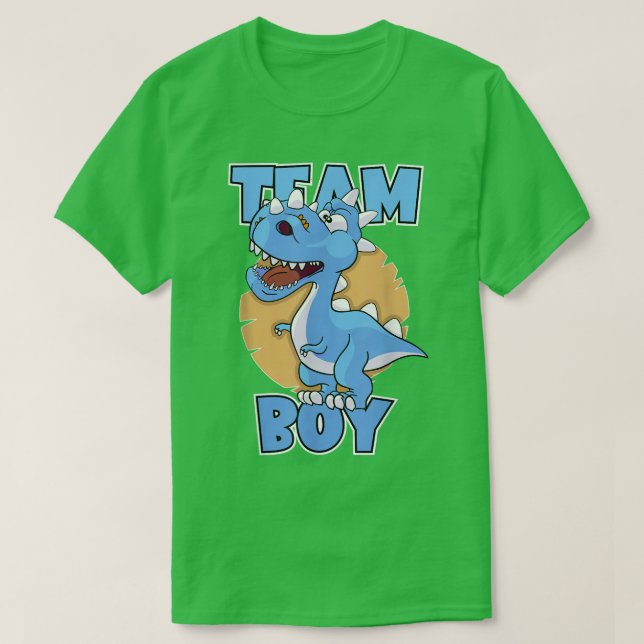 Gender Reveal Team Boy Dinosaur Team Boy Celebrati T-Shirt (Design vorne)