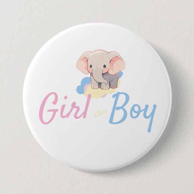 Gender Reveal Tochter oder Junge Button (Vorderseite)