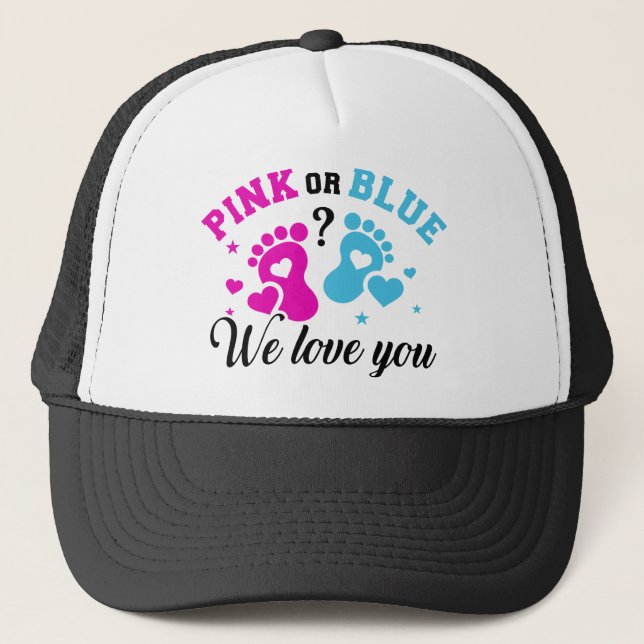 Gender reveal we love you truckerkappe (Vorderseite)