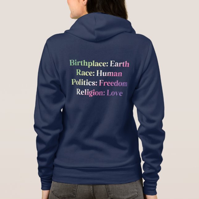 Genderfae Pride - Geburtsort: Erde. Rasse: Mensch Hoodie (Rückseite)