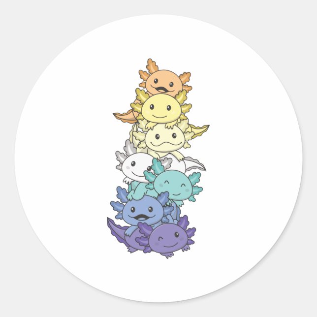 Genderfaun Flag Gay Pride Lgbtq Axolotl Runder Aufkleber (Vorderseite)