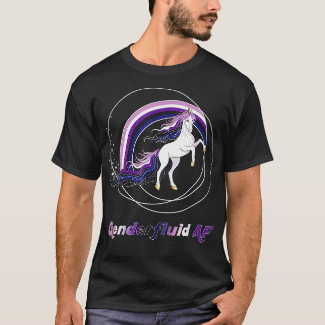 Genderfluid AF Gay Pride Genitalfluor Flag U T-Shirt (Vorderseite)