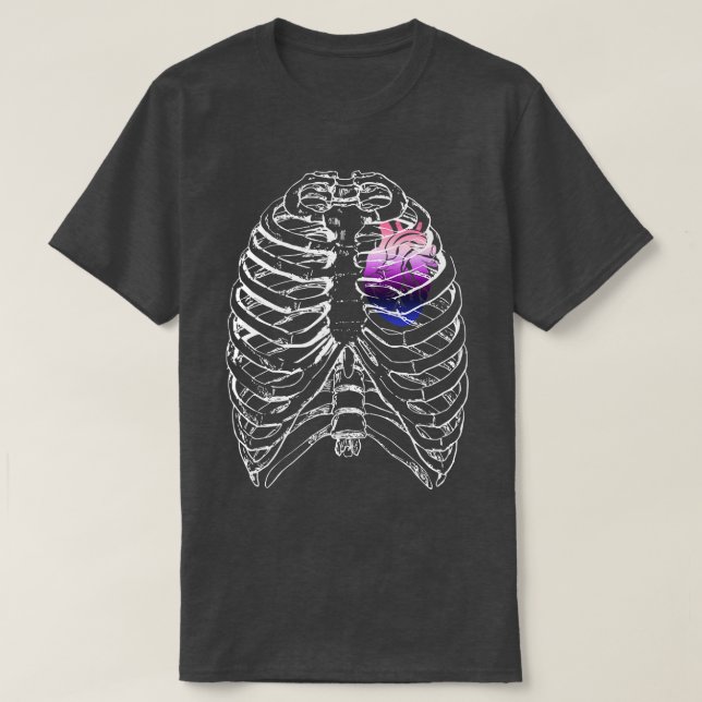 Genderfluid Anatomical Heart Ribcage Queer Pride H T-Shirt (Design vorne)