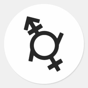 Genderfluid Androgyne Frauensymbol Runder Aufkleber