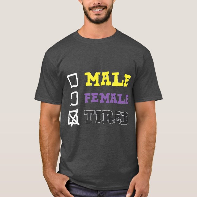 Genderfluid Androgyne ired Non Binary T-Shirt (Vorderseite)