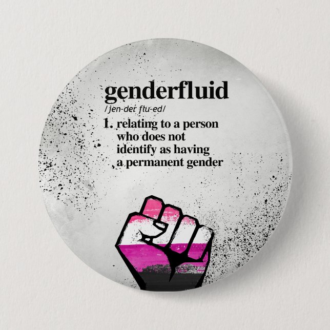 Genderfluid Definition - definierte LGBTQ Button (Vorderseite)
