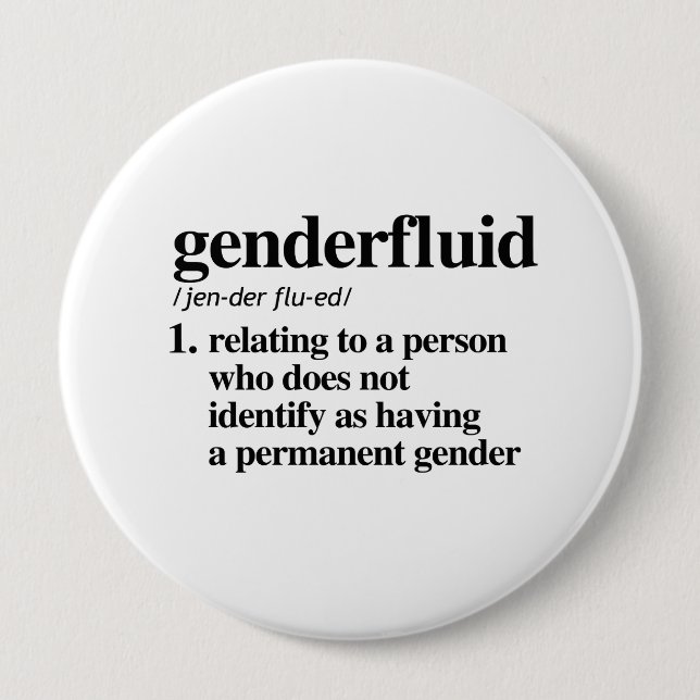 Genderfluid Definition - definierte LGBTQ Button (Vorderseite)