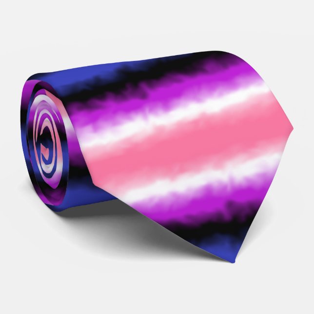 Genderfluid Flag Narrow Strike Neck Tie Krawatte (Gerollt)