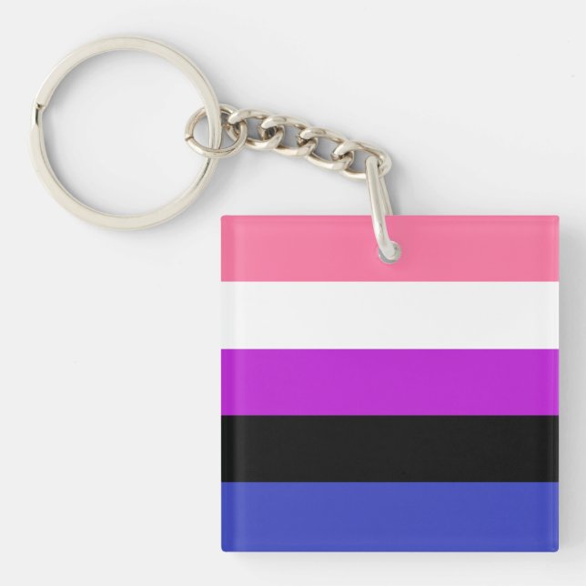 Genderfluid-Flag Schlüsselanhänger (Vorderseite)
