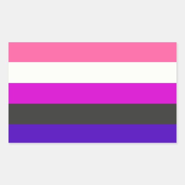 Genderfluid-Flagge Rechteckiger Aufkleber (Vorderseite)