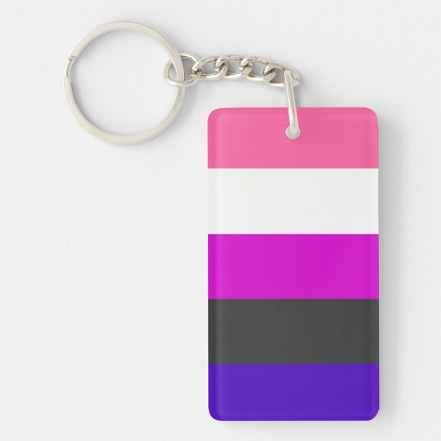 Genderfluid Flagge Schlüsselanhänger (Vorderseite)