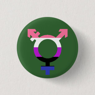 Genderfluid-Flagge Trans-Symbol Button
