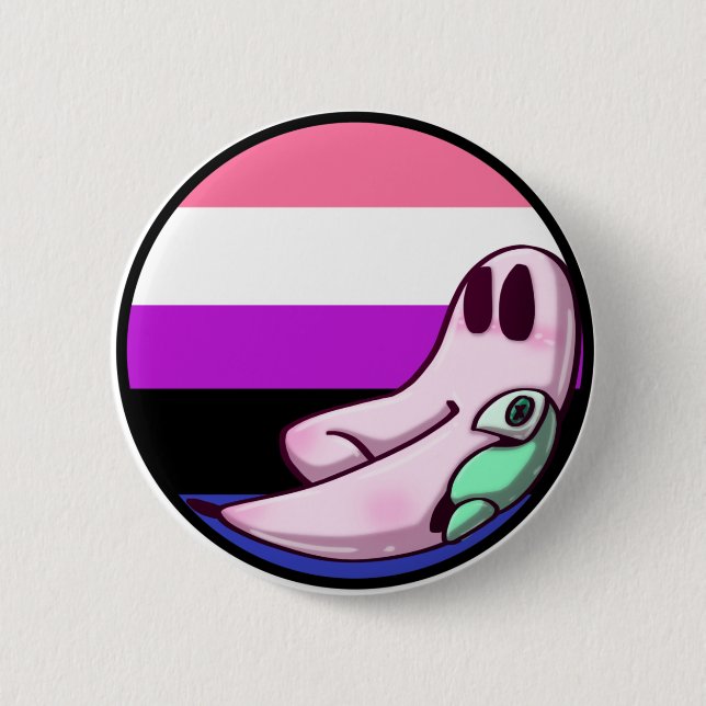 Genderfluid Freshno Night Crawler Pride Button (Vorderseite)