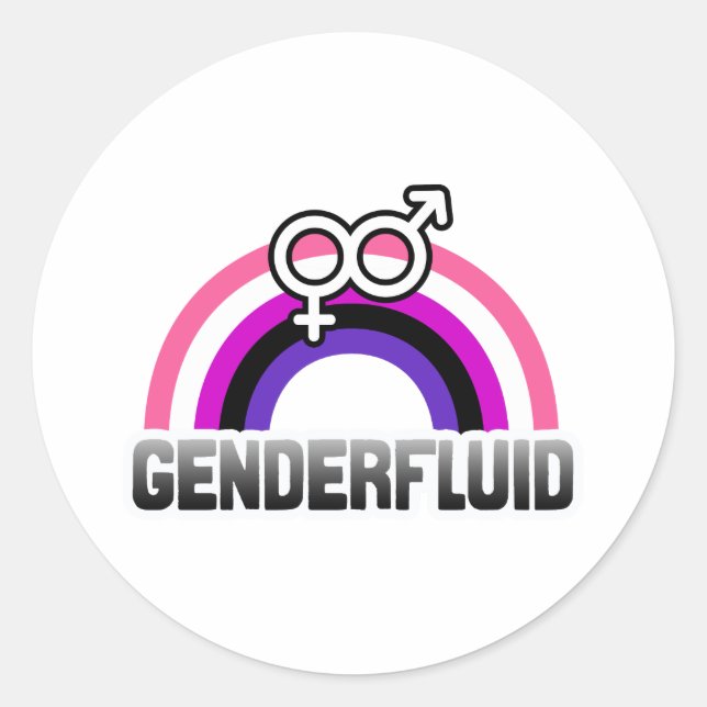 Genderfluid Gender Symbol Runder Aufkleber (Vorderseite)