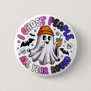 Genderfluid Lustiger Halloween – Ich spuke Leute Button