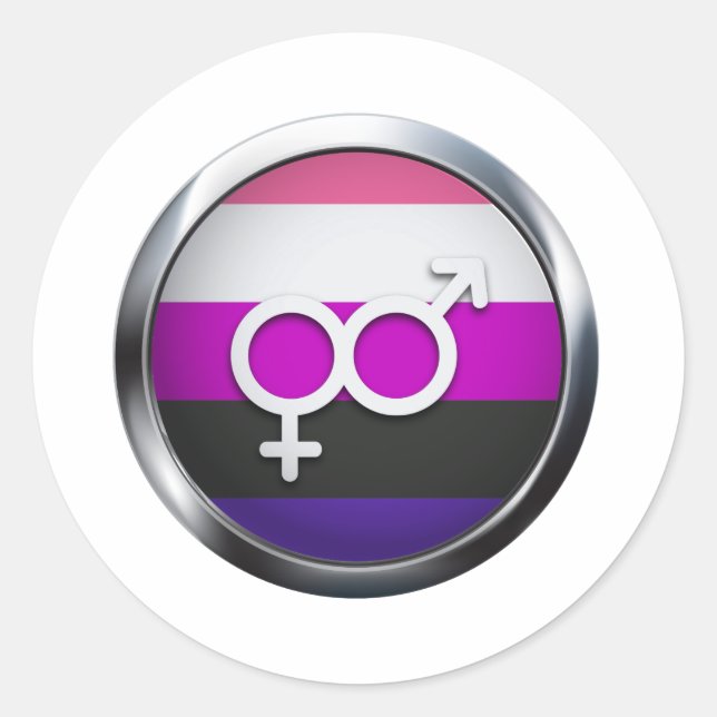 GENDERFLUID MEDAILLON AUFKLEBER (Vorderseite)