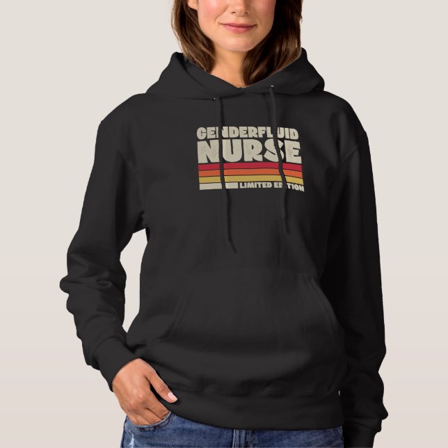 Genderfluid Nurse  Retro Vintage Style Hoodie (Vorderseite)