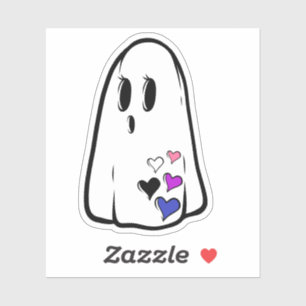 Genderfluid Pride Ghost Aufkleber