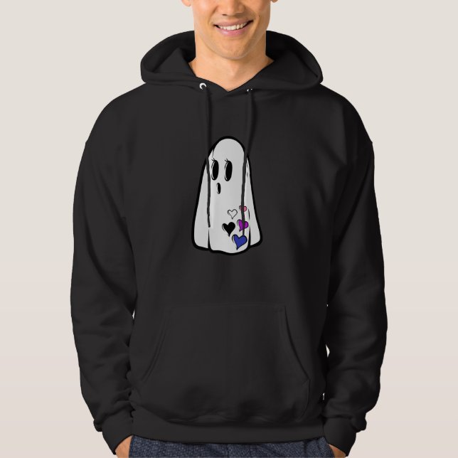Genderfluid Pride Ghost Hoodie (Vorderseite)