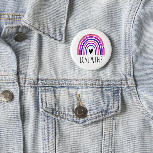 Genderfluid Pride Liebe gewinnt LGBT Rainbow Butto Button (Beispiel)