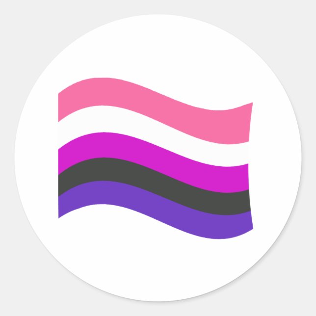 Genderfluid Pride Wavy Flag Runder Aufkleber (Vorderseite)