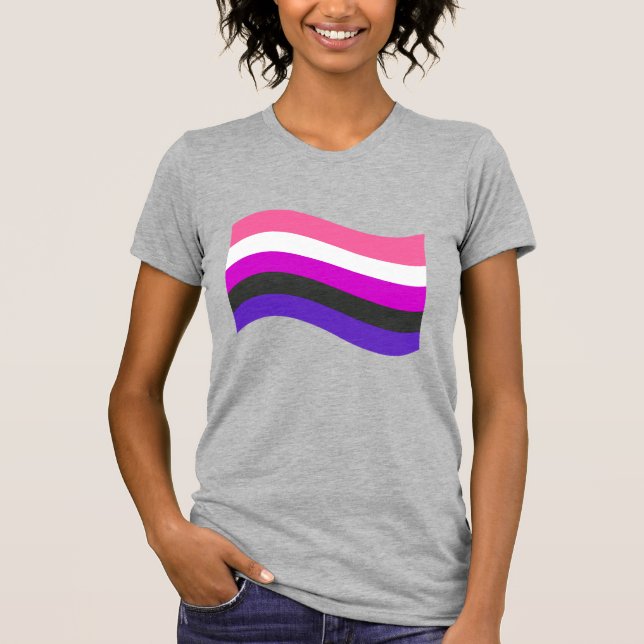 Genderfluid Pride Wavy Flag T-Shirt (Vorderseite)