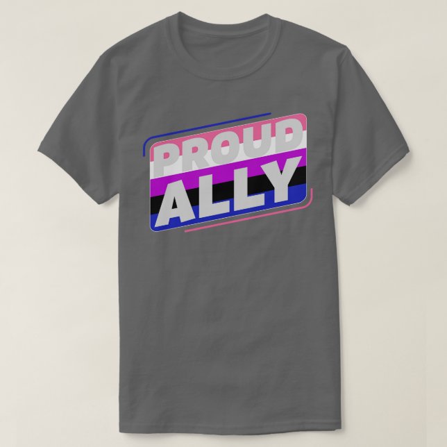 Genderfluid Proud Ally LGBT Genderfluid Flag T-Shirt (Design vorne)