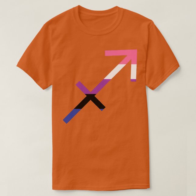 Genderfluid Sagittarius T-Shirt (Design vorne)
