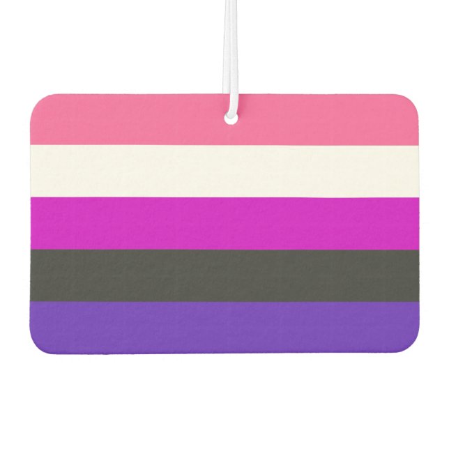 Genderfluid-Stolperflagge Autolufterfrischer (Vorderseite)