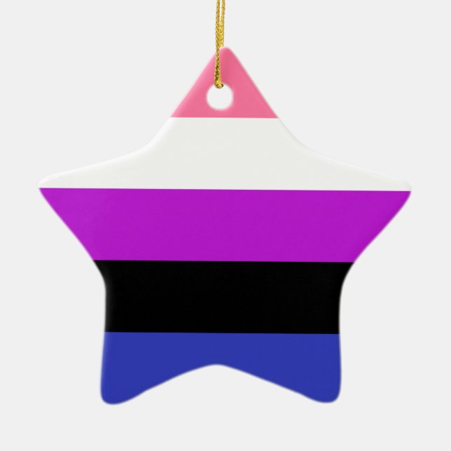 Genderfluid-Stolperflagge Keramik Ornament (Vorne)