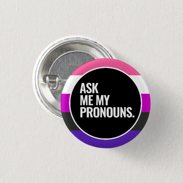 Genderfluid-Stolz Button (Vorne & Hinten)