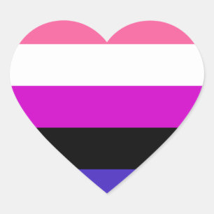 Genderfluid-Stolz-Flagge Herz-Aufkleber